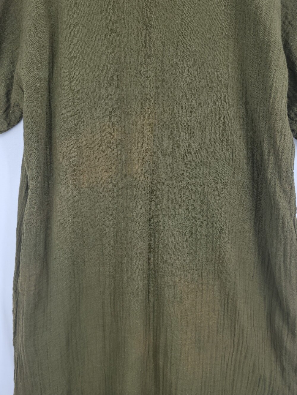 Honest Cotton Tulum Olive Cotton Gauze Handmade Oversized Maxi Dress - Picture 11 of 15